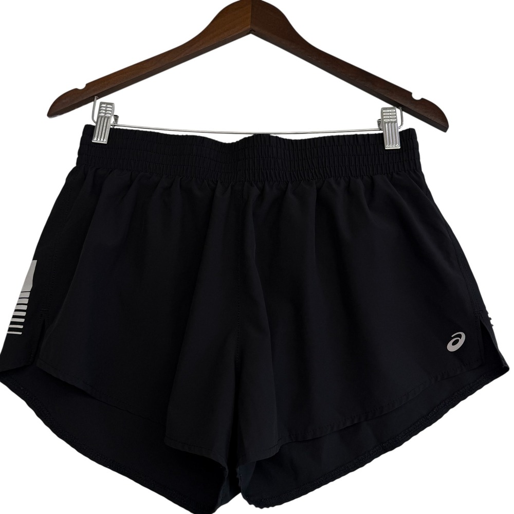 Asics Womens Black Running Shorts Reflective Brief Liner‎ Athletic M #457